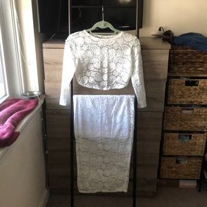 Matching white laced set